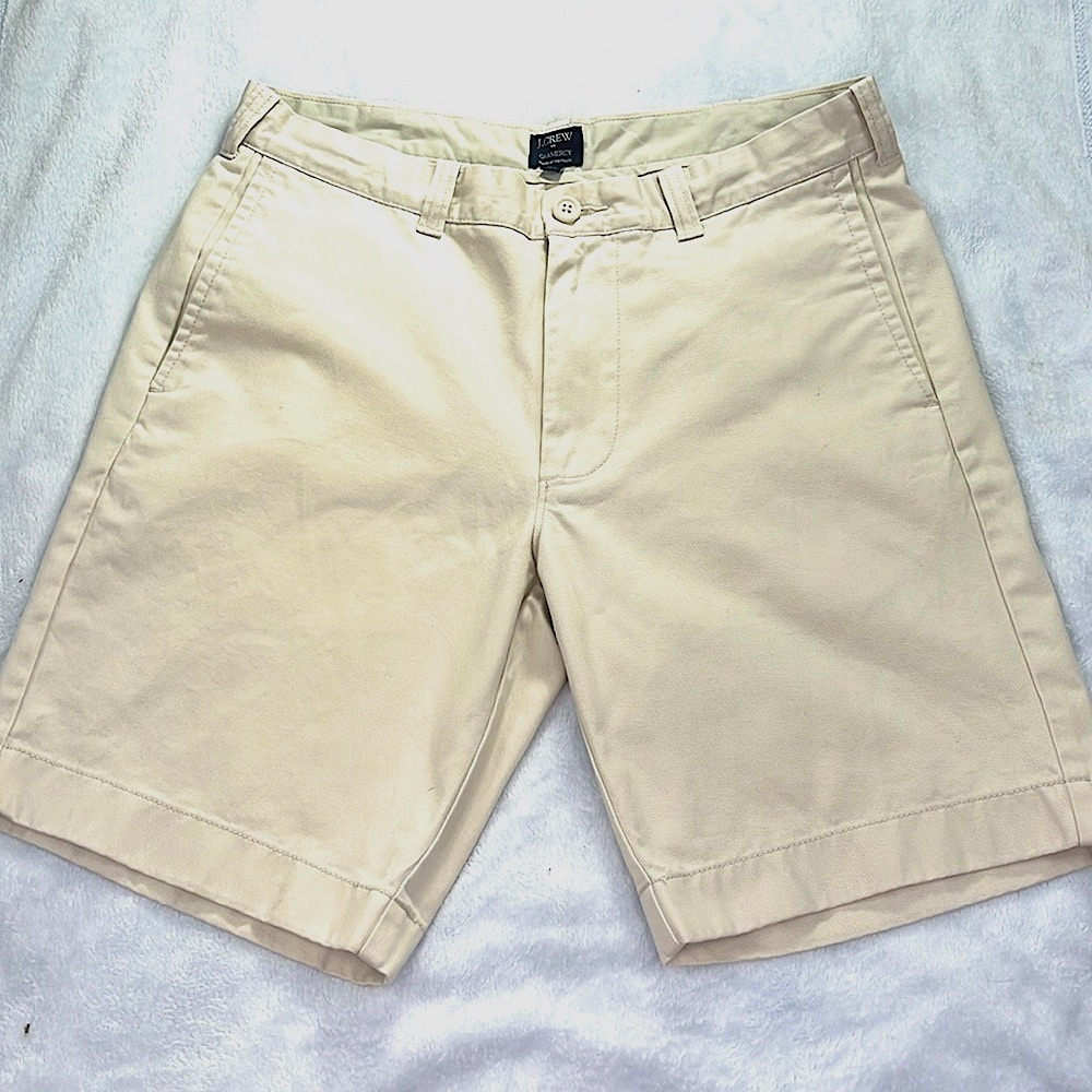 J Crew Gramercy Khaki Bermuda Shorts Size 32